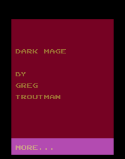 Dark Mage Title Screen